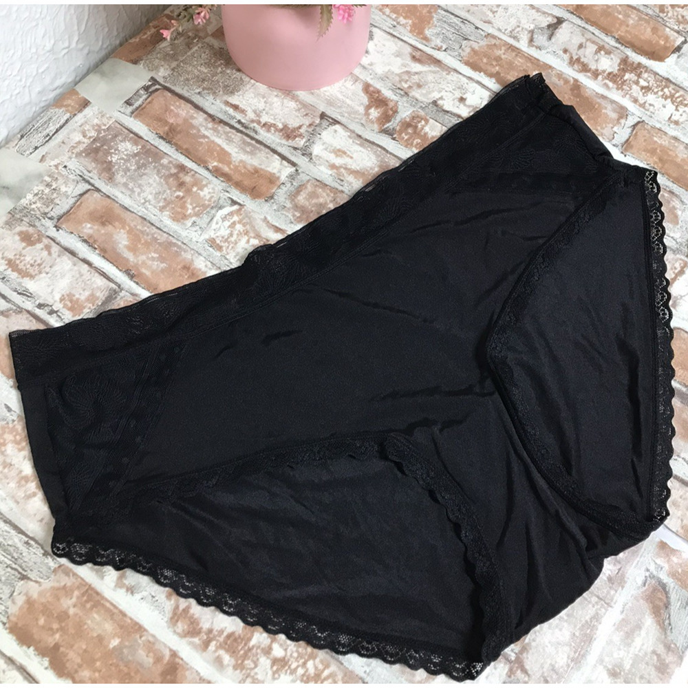 Women's No Boundaries Hipster Panties Size XL 15-17 black Underwear Lace